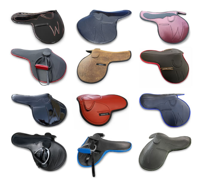webblite professional saddles inspiration photo showing saddles and colours